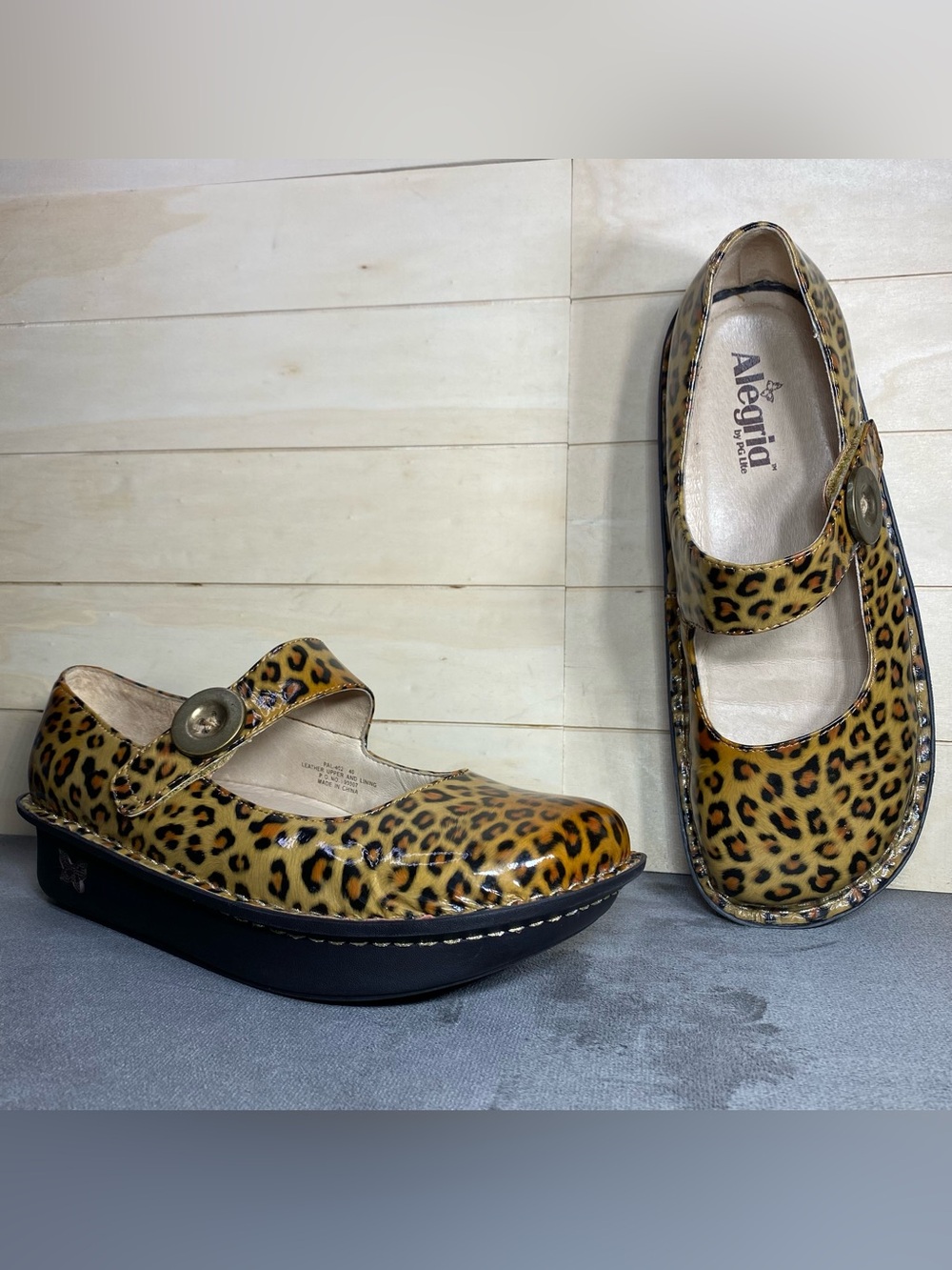 Alegria Paloma Mary Jane Leopard Print Women's Size 10 Shoes EU40 Patent Leather - Picture 11 of 11